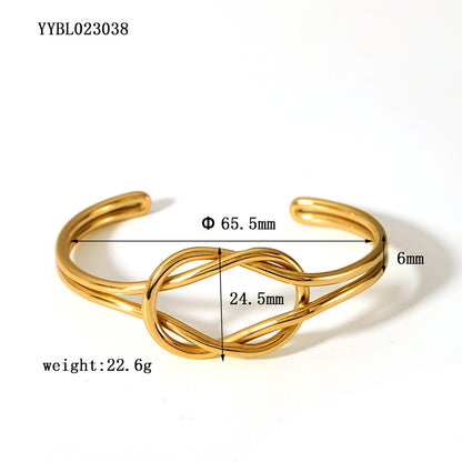 Wholesale Lady Solid Color Stainless Steel Plating 18k Gold Plated Bangle