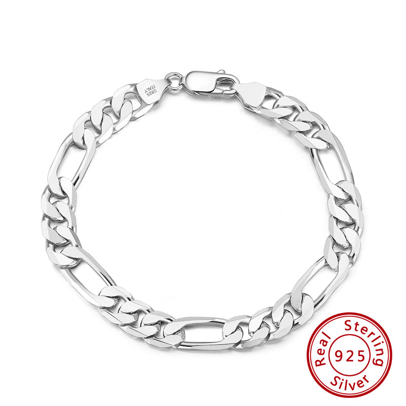 Simple Style Solid Color Sterling Silver Polishing Plating Chain Chain White Gold Plated Rhodium Plated Silver Plated Bracelets