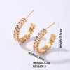 1 Pair Ig Style Modern Style Simple Style C Shape Plating Inlay Copper Zircon White Gold Plated Gold Plated Ear Studs