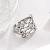 Fashion Geometric Micro-set Zircon Geometric Open Copper Ring