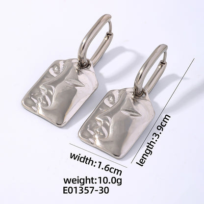 1 Pair Ig Style Vintage Style Human Face Polishing Plating Titanium Steel Gold Plated Silver Plated Drop Earrings