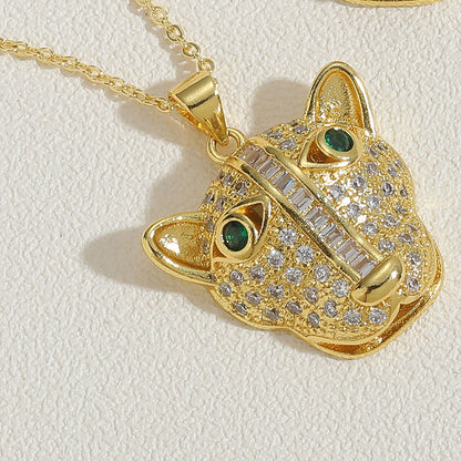 Cute Simple Style Commute Animal Copper Plating Inlay Zircon 14k Gold Plated White Gold Plated Pendant Necklace