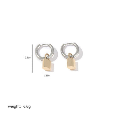 1 Pair Ig Style Simple Style Lock Polishing Plating Stainless Steel 18k Gold Plated Drop Earrings