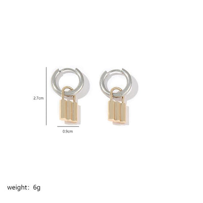 1 Pair Ig Style Simple Style Lock Polishing Plating Stainless Steel 18k Gold Plated Drop Earrings