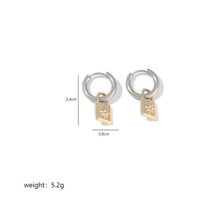 1 Pair Ig Style Simple Style Lock Polishing Plating Stainless Steel 18k Gold Plated Drop Earrings