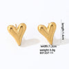 1 Pair Cute Simple Style Heart Shape Polishing Plating Stainless Steel White Gold Plated Gold Plated Ear Studs