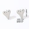 1 Pair Cute Simple Style Heart Shape Polishing Plating Stainless Steel White Gold Plated Gold Plated Ear Studs