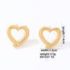 1 Pair Simple Style Classic Style Commute Heart Shape Polishing Plating Hollow Out Stainless Steel White Gold Plated Gold Plated Ear Studs