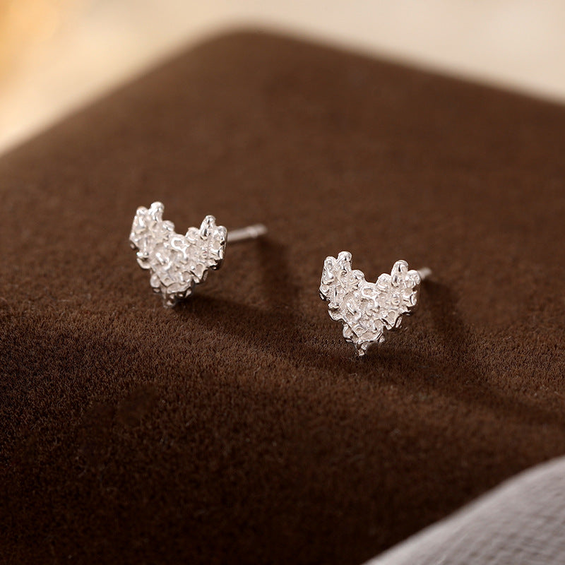 Simple Style Flower Snowflake Notes Sterling Silver Ear Studs 1 Pair