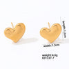 1 Pair Cute Simple Style Heart Shape Polishing Plating Stainless Steel White Gold Plated Gold Plated Ear Studs