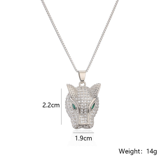 Hip-hop Simple Style Commute Animal Copper Plating Inlay Zircon 18k Gold Plated Pendant Necklace