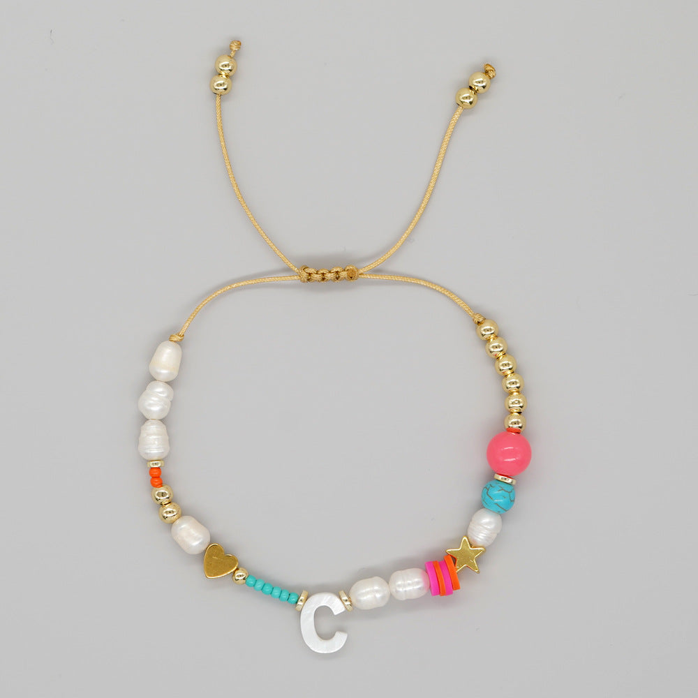 Bohemian Letter Mixed Materials Women's Bracelets