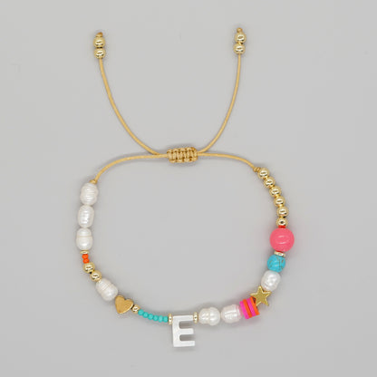 Bohemian Letter Mixed Materials Women's Bracelets