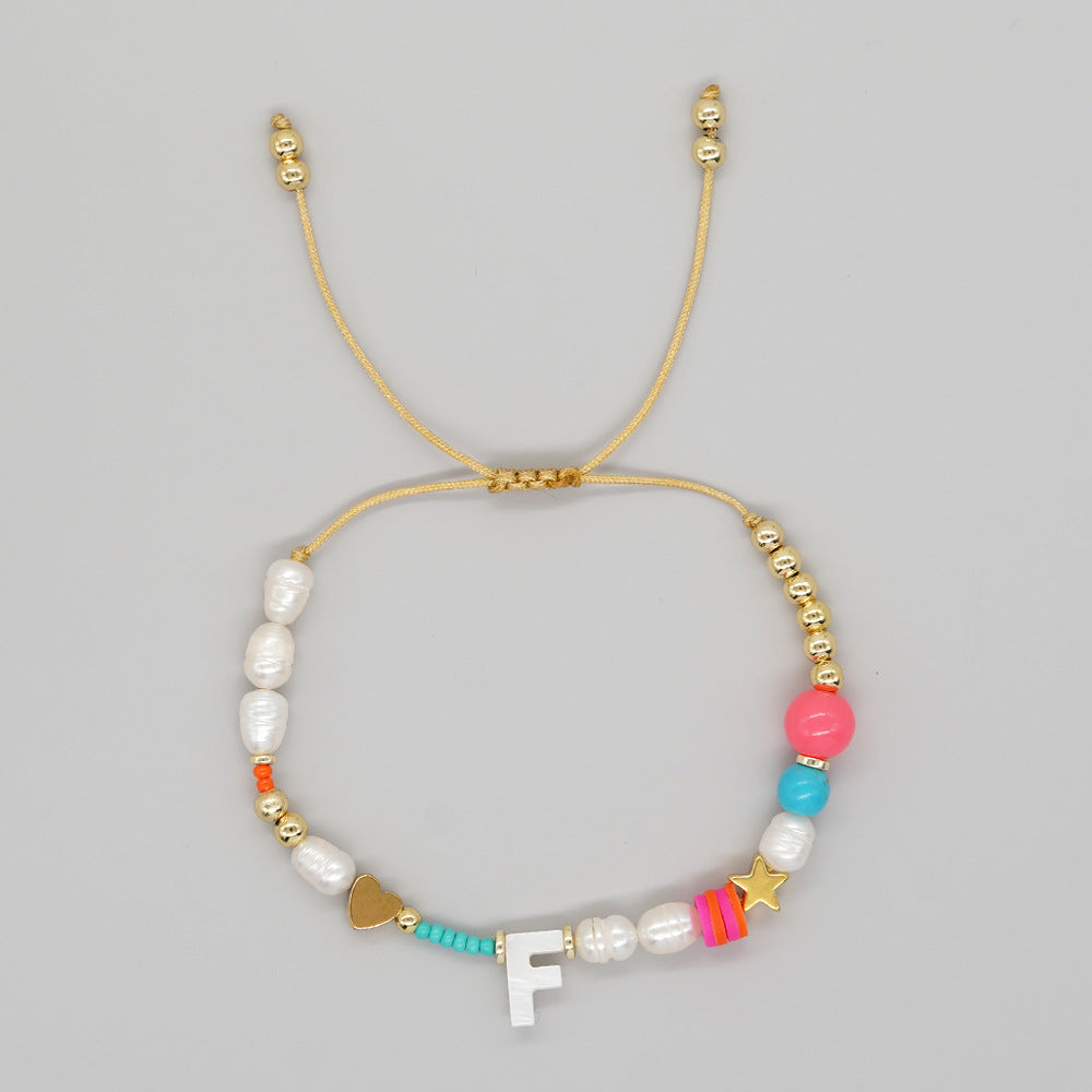 Bohemian Letter Mixed Materials Women's Bracelets