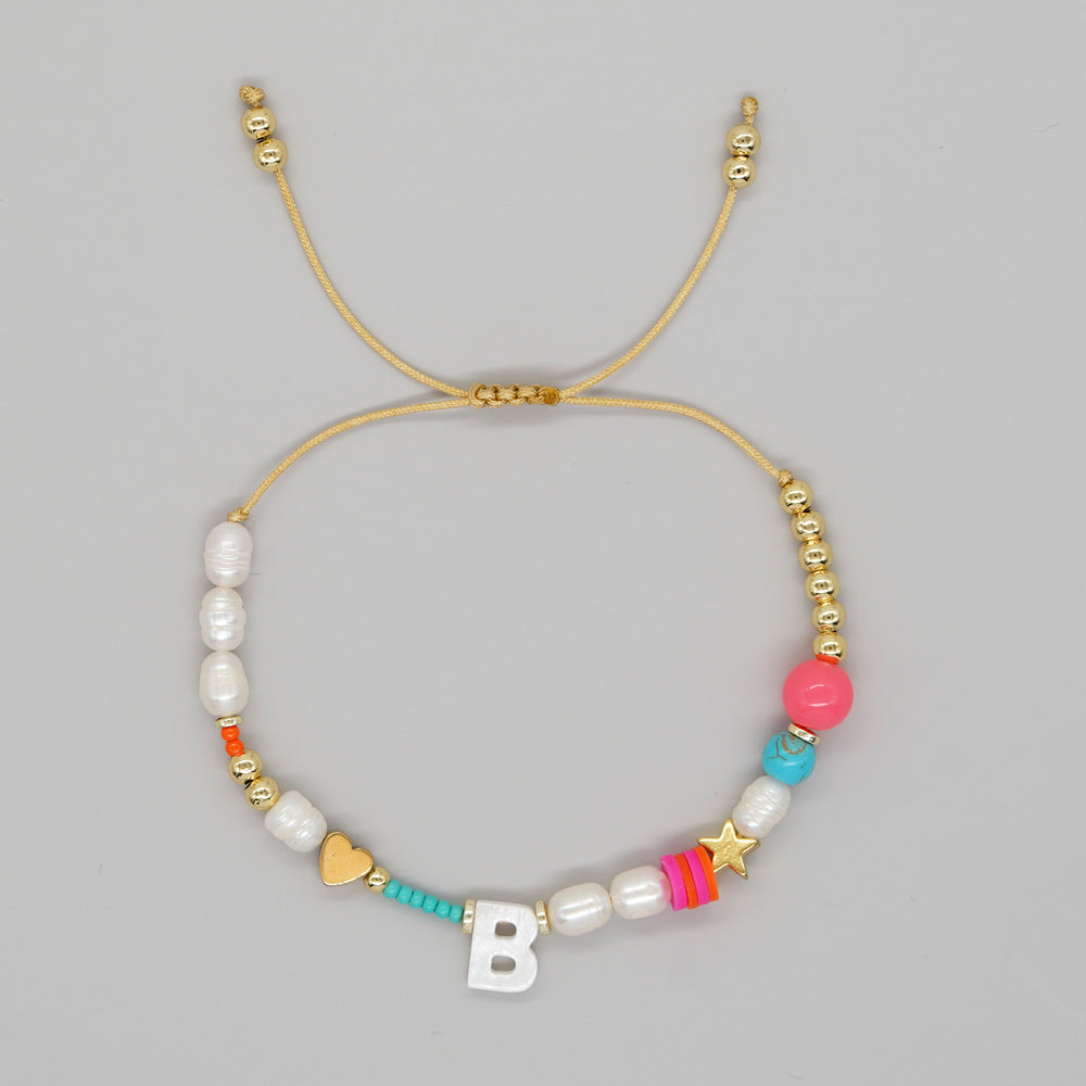 Bohemian Letter Mixed Materials Women's Bracelets