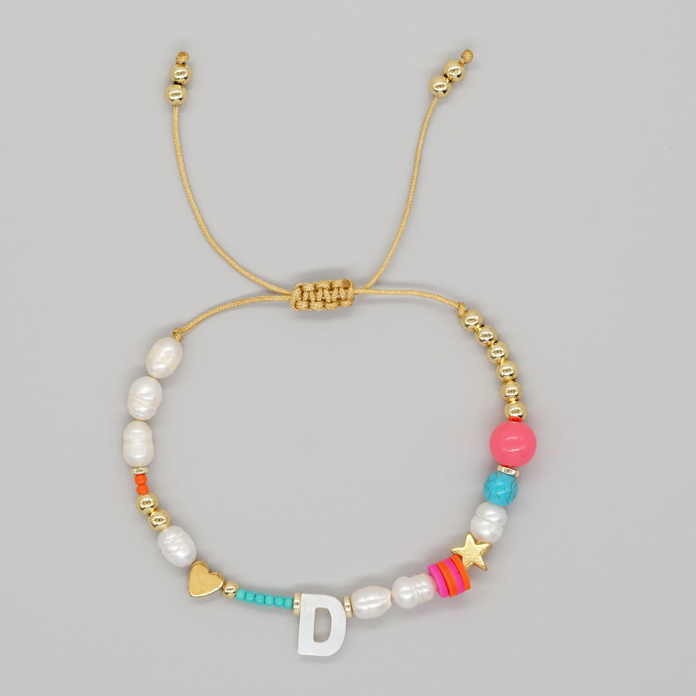 Bohemian Letter Mixed Materials Women's Bracelets