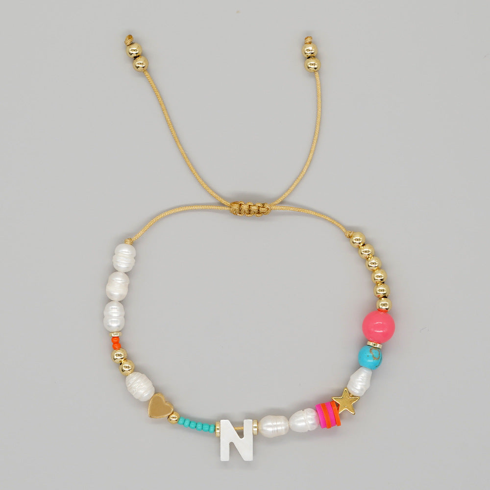 Bohemian Letter Mixed Materials Women's Bracelets