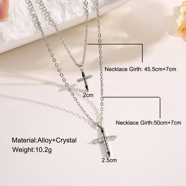 Elegant Streetwear Cross Alloy Zinc Alloy Wholesale Layered Necklaces