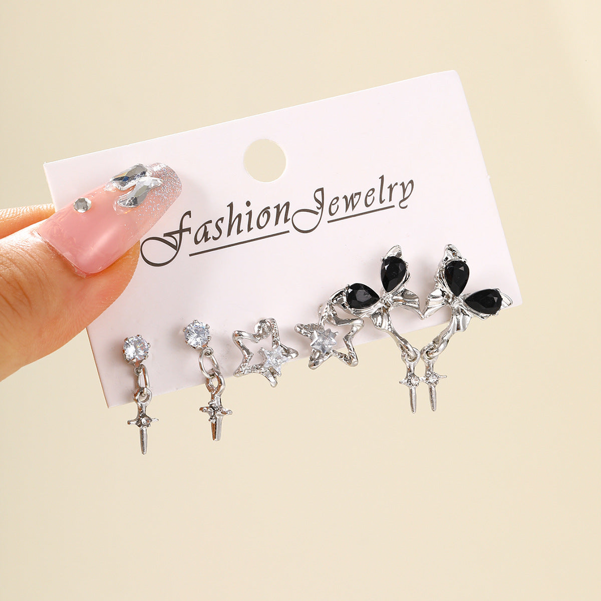 1 Set Basic Modern Style Geometric Star Heart Shape Plating Alloy Earrings