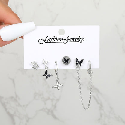 1 Set Basic Modern Style Geometric Star Heart Shape Plating Alloy Earrings