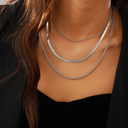 Elegant Streetwear Geometric Alloy Plating Women's Layered Necklaces