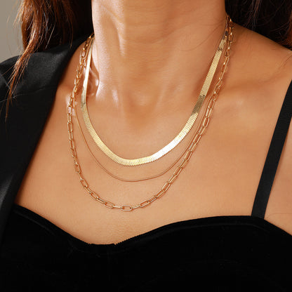 Elegant Streetwear Geometric Alloy Plating Women's Layered Necklaces