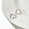 1 Pair Retro Simple Style Square Heart Shape Plating Copper Earrings Ear Studs