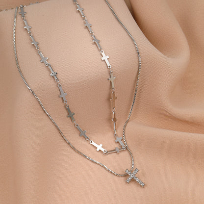 Modern Style Cross Alloy Women's Pendant Necklace