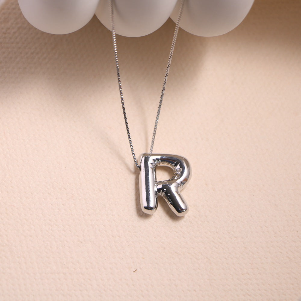 Simple Style Classic Style Letter Copper Silver Plated Pendant Necklace In Bulk