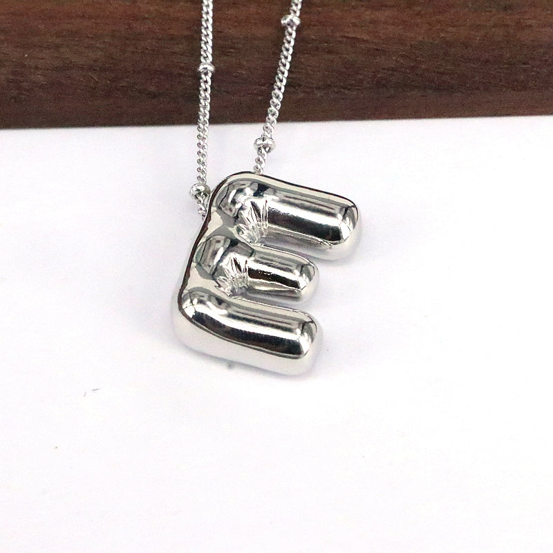 Hip-Hop Simple Style Classic Style Letter Copper Silver Plated Pendant Necklace In Bulk