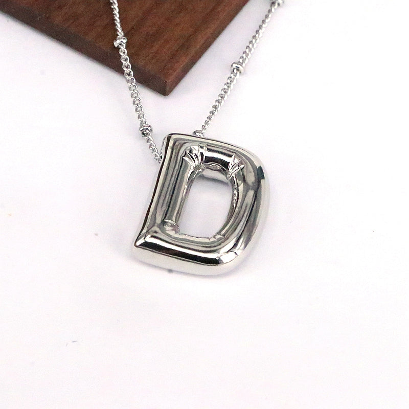 Hip-Hop Simple Style Classic Style Letter Copper Silver Plated Pendant Necklace In Bulk