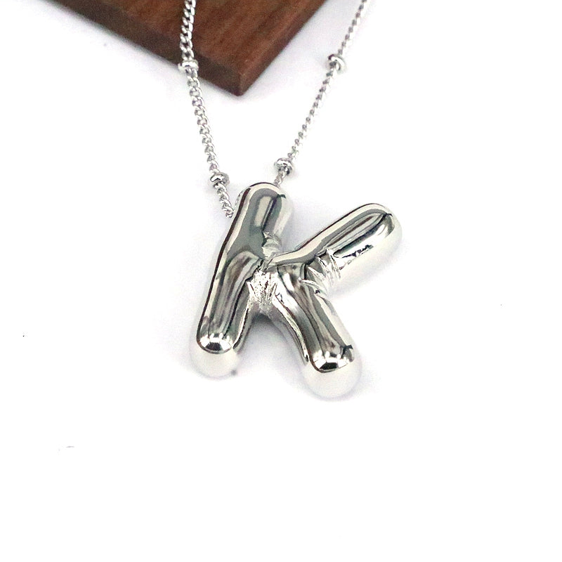 Hip-Hop Simple Style Classic Style Letter Copper Silver Plated Pendant Necklace In Bulk