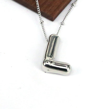 Hip-Hop Simple Style Classic Style Letter Copper Silver Plated Pendant Necklace In Bulk