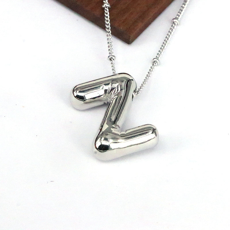 Hip-Hop Simple Style Classic Style Letter Copper Silver Plated Pendant Necklace In Bulk