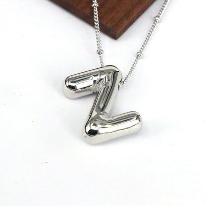 Hip-Hop Simple Style Classic Style Letter Copper Silver Plated Pendant Necklace In Bulk