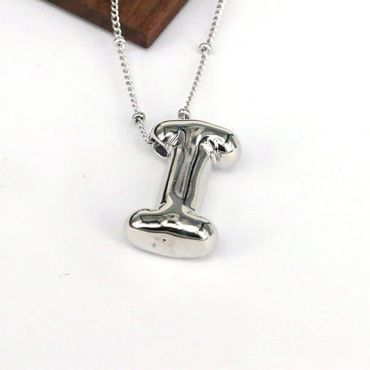 Hip-Hop Simple Style Classic Style Letter Copper Silver Plated Pendant Necklace In Bulk