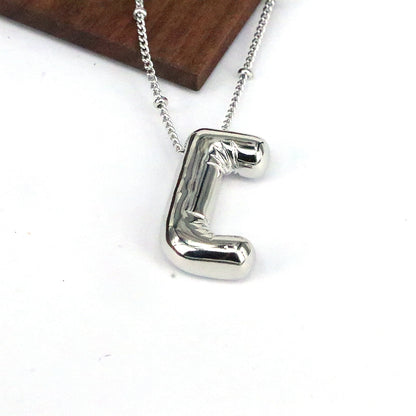 Hip-Hop Simple Style Classic Style Letter Copper Silver Plated Pendant Necklace In Bulk