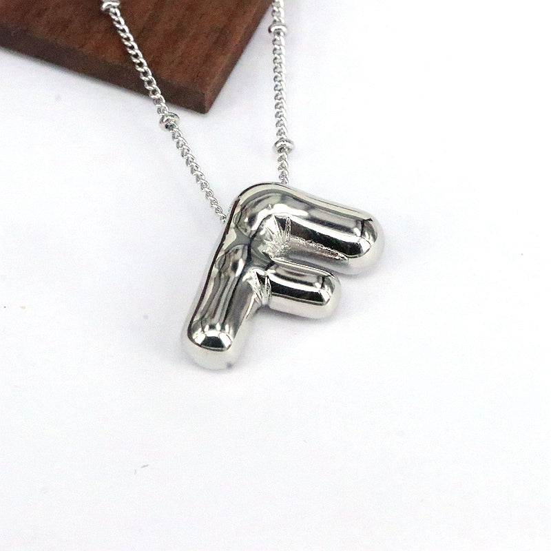 Hip-Hop Simple Style Classic Style Letter Copper Silver Plated Pendant Necklace In Bulk