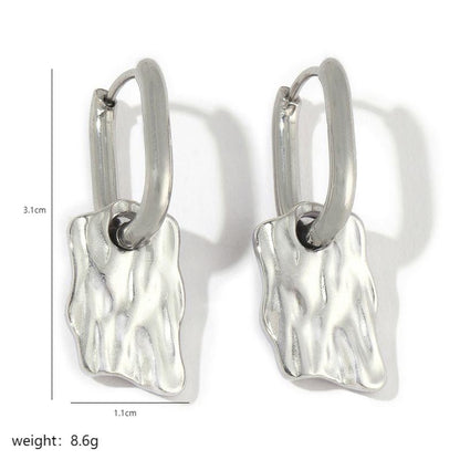 1 Pair Simple Style Streetwear Geometric Polishing Plating Stainless Steel 18k Gold Plated Drop Earrings