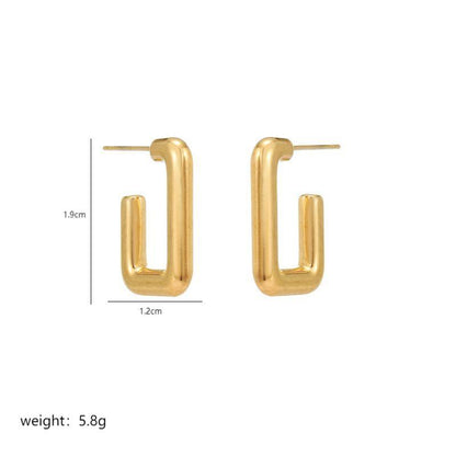 1 Pair Elegant Nordic Style Simple Style Solid Color Polishing Plating Stainless Steel 18K Gold Plated Ear Studs