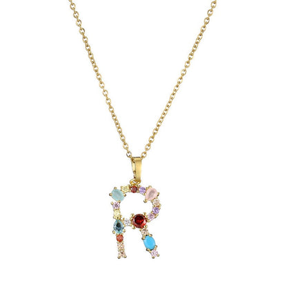 New Fashion Color Zircon Necklace