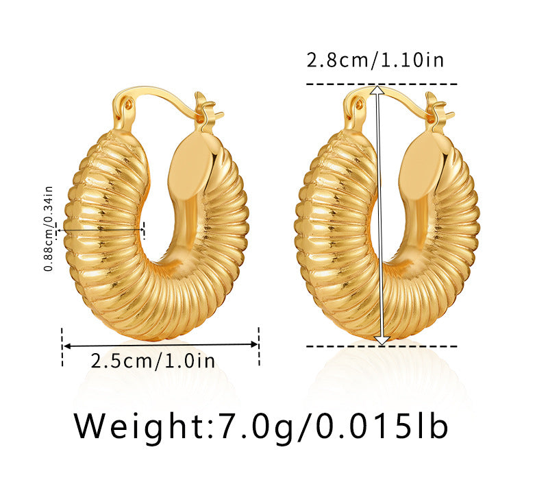 1 Pair Basic Retro Geometric Plating Copper 18k Gold Plated Earrings