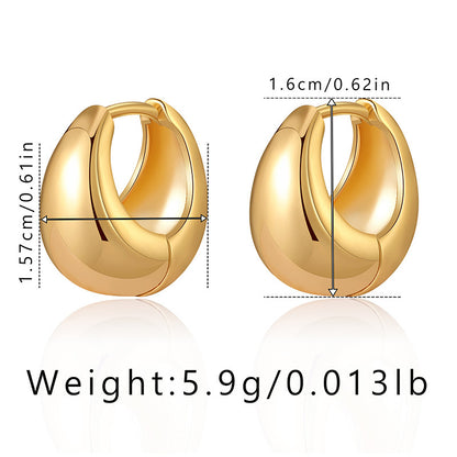 1 Pair Basic Retro Geometric Plating Copper 18k Gold Plated Earrings