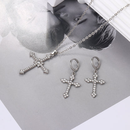 Ig Style Shiny Cross Alloy Inlay Rhinestones Women's Jewelry Set