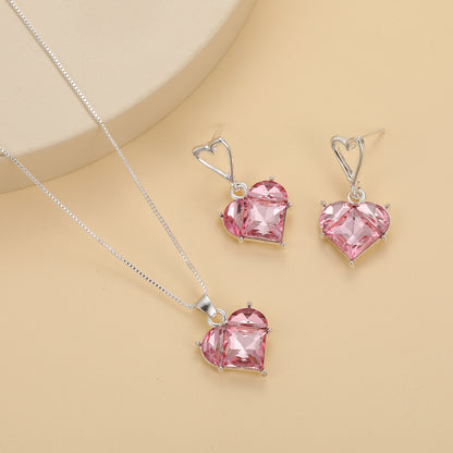 Ig Style Shiny Cross Heart Shape Alloy Plating Inlay Rhinestones Women's Jewelry Set