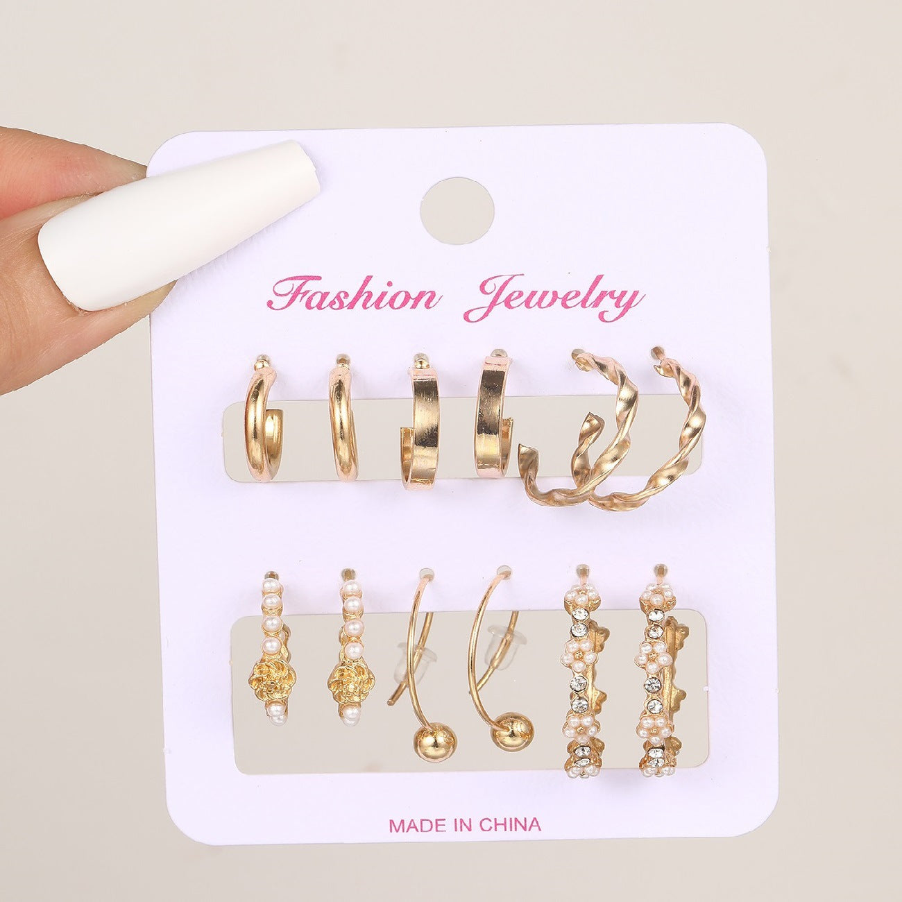 1 Set Simple Style Circle Plating Inlay Alloy Rhinestones Pearl Earrings