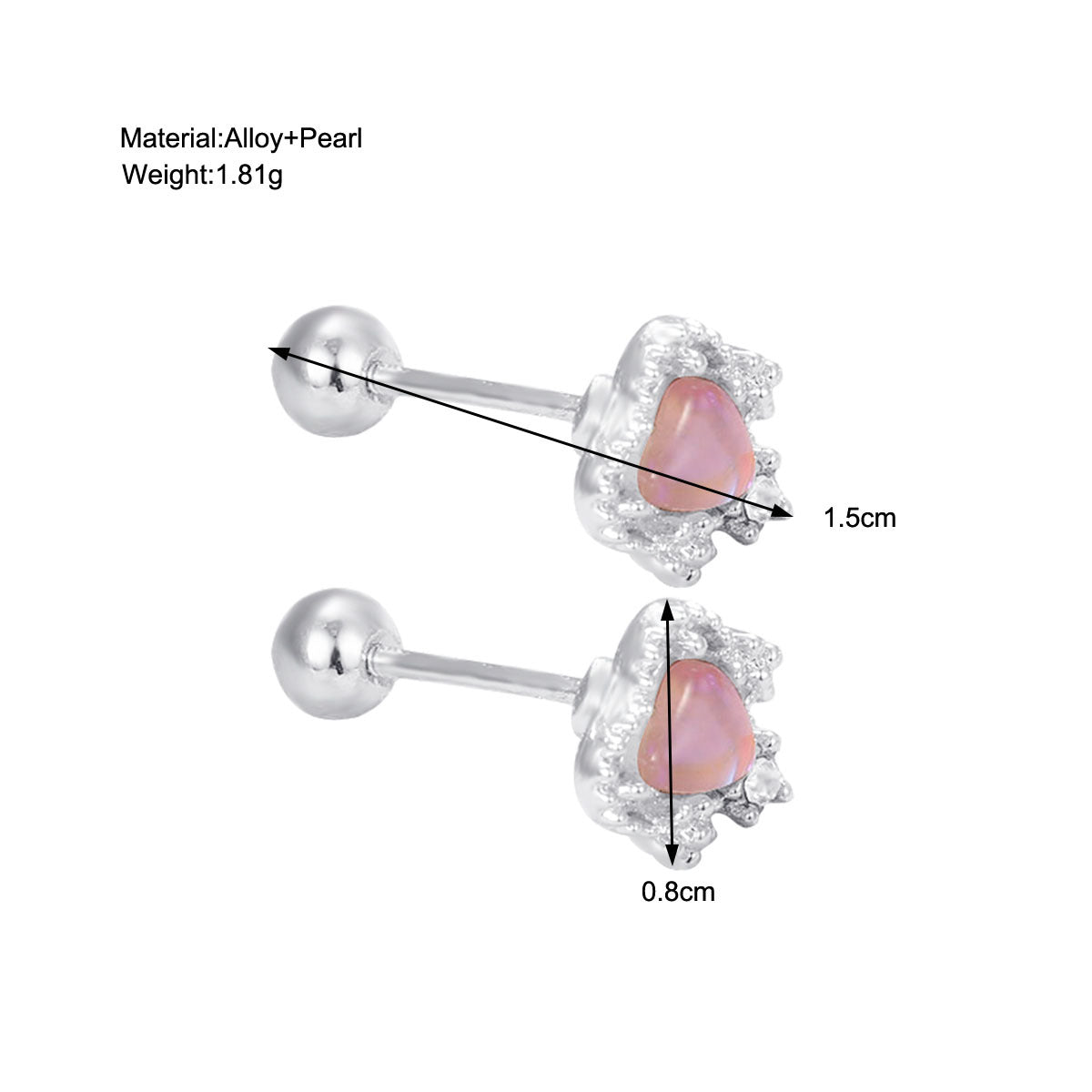 1 Pair Simple Style Shiny Round Star Heart Shape Stoving Varnish Inlay Stainless Steel Zircon Ear Studs