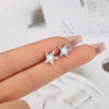 1 Pair Simple Style Shiny Round Star Heart Shape Stoving Varnish Inlay Stainless Steel Zircon Ear Studs