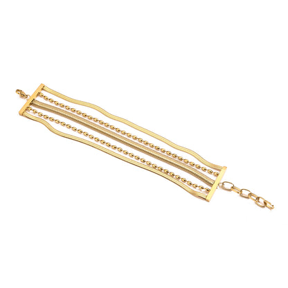 Vintage Style Exaggerated Simple Style Solid Color 304 Stainless Steel 18K Gold Plated Bracelets In Bulk