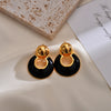 1 Pair Simple Style Classic Style Color Block Plating Copper Gold Plated Ear Studs